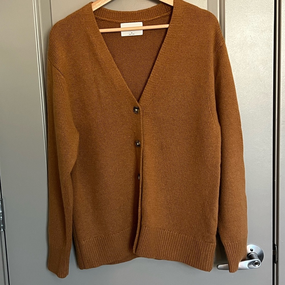 Aritzia Wilfred Camel Knit Cardigan 100% Cashmere